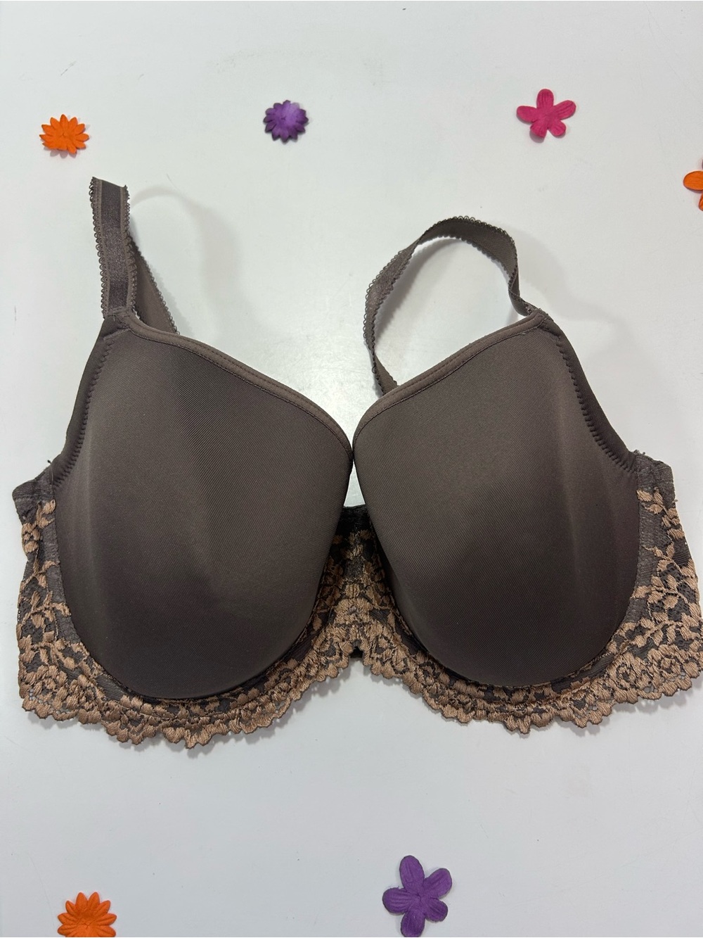 Wacoal Brown Embrace Lace T-Shirt Underwire Bra 34DD